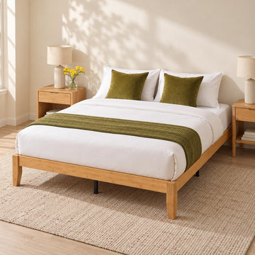 Bamboo Japanese Joinery Bed Frame, Platform Bed Frame