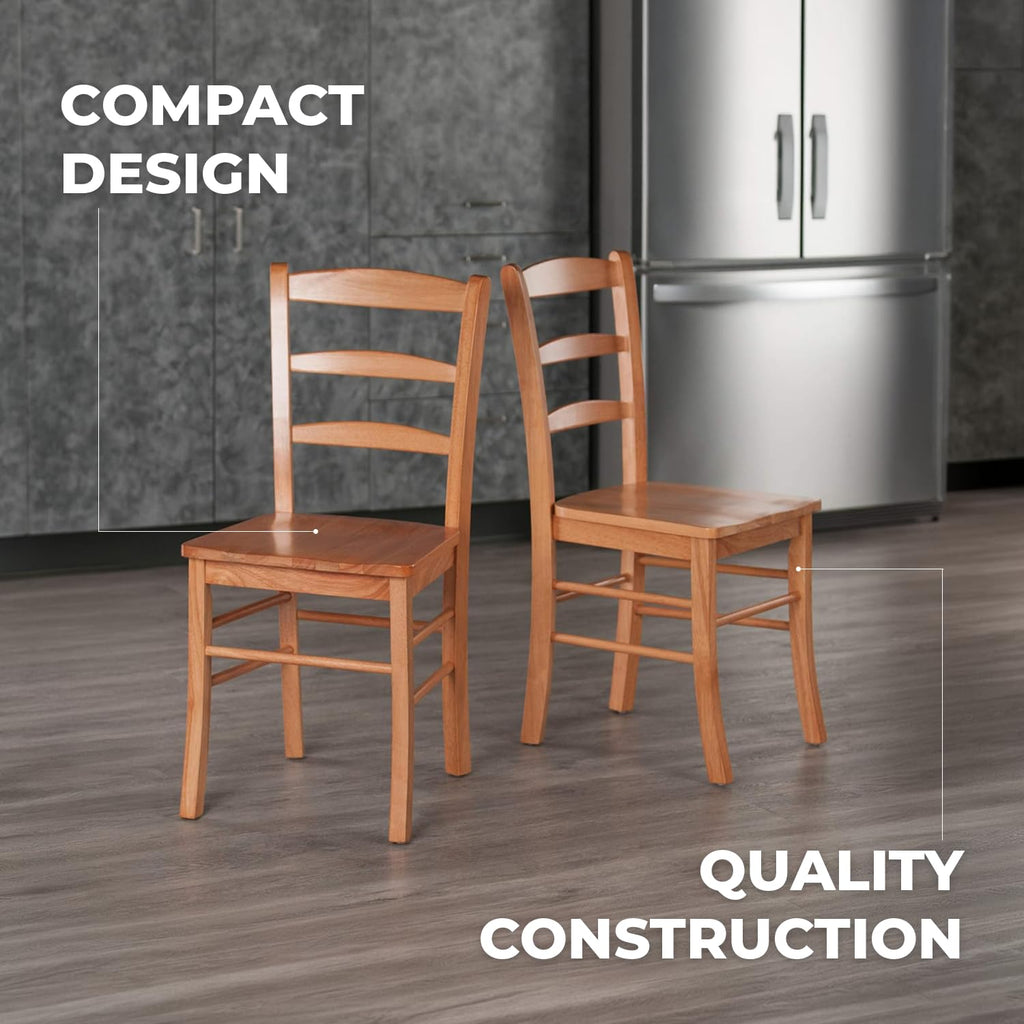 Benjamin Ladder Back Chair Set of 2, Light Oak