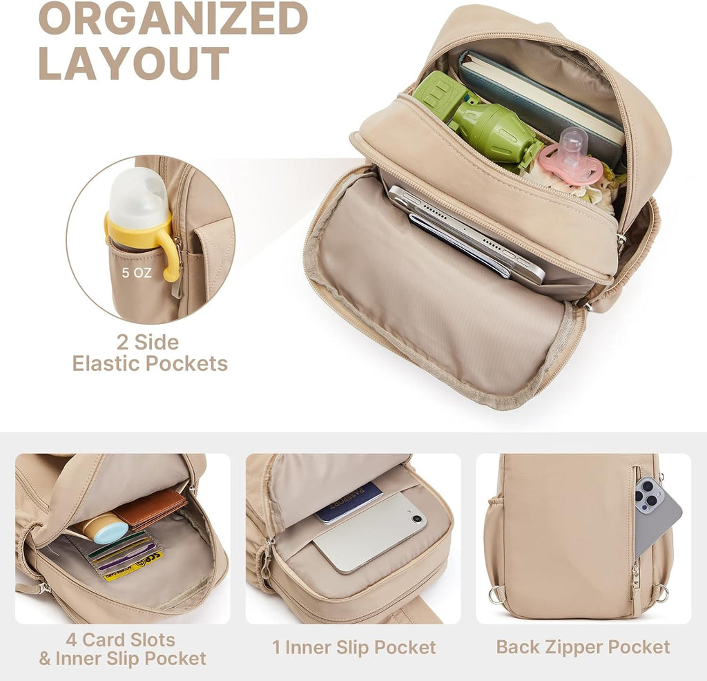 Small Diaper Bag Backpack for Women, Mini Crossbody Diaper Bag Purse