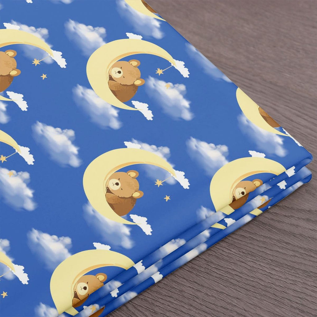 Bear Fabric By The Yard, Kawaii Sleeping Bear Indoor Fabric for