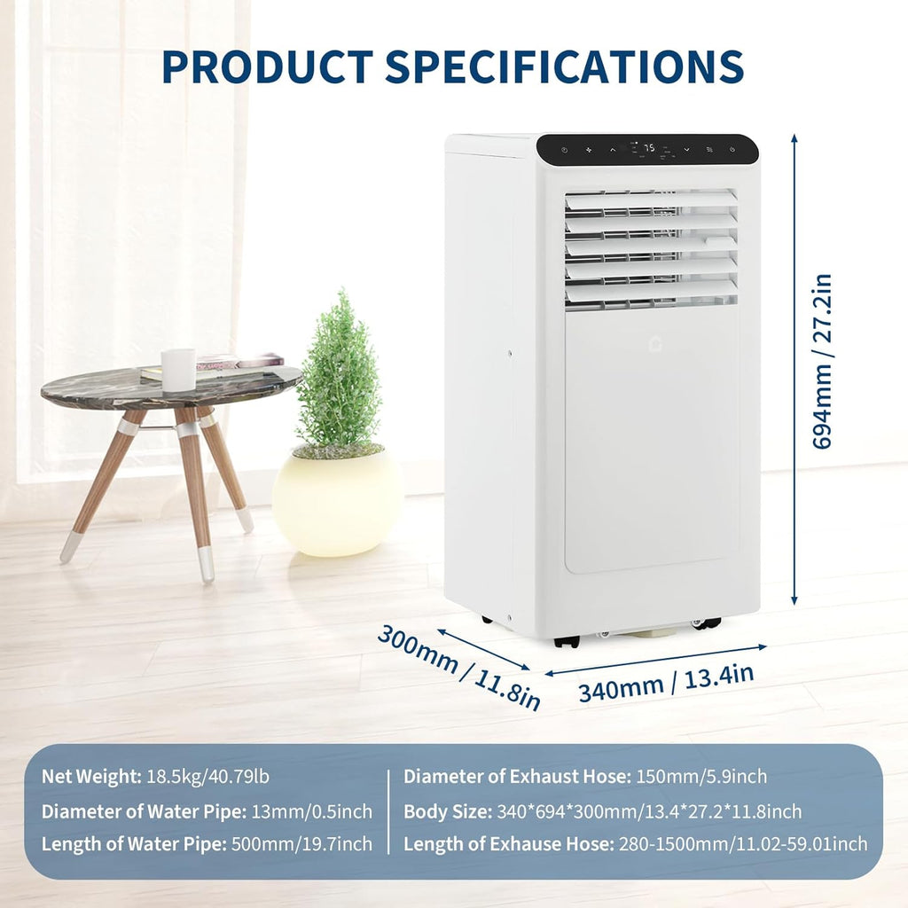 2025 New Model Portable Air Conditioner, 8000 BTU Air Conditioner Cool Up to 350 Sq.Ft, 3-in-1 AC Unit, Dehumidifier