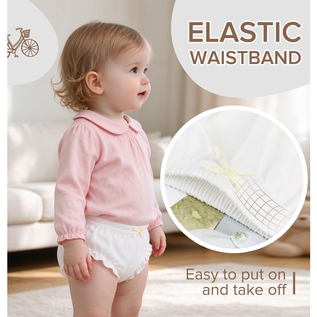 Pack Baby Boys Ruffle Girls Diaper Covers Bloomer Cotton Basic White Shorts Underwear