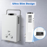 Outdoor Propane Tankless Water Heater - 6L 1.58 GPM Portable Gas Water Heater with Handle & Overheating Protection