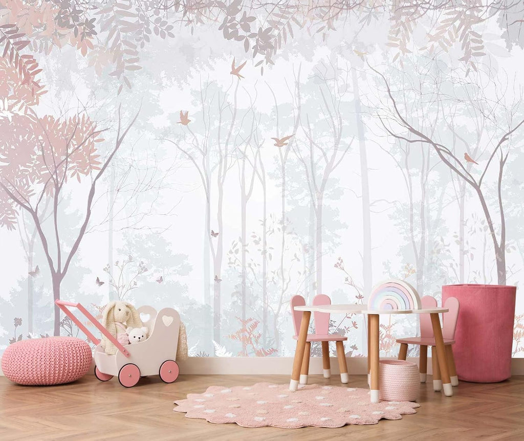 Forest Wallpaper Mural Living Room Kid's Room | 127"x96" Not Self-Adhesive
