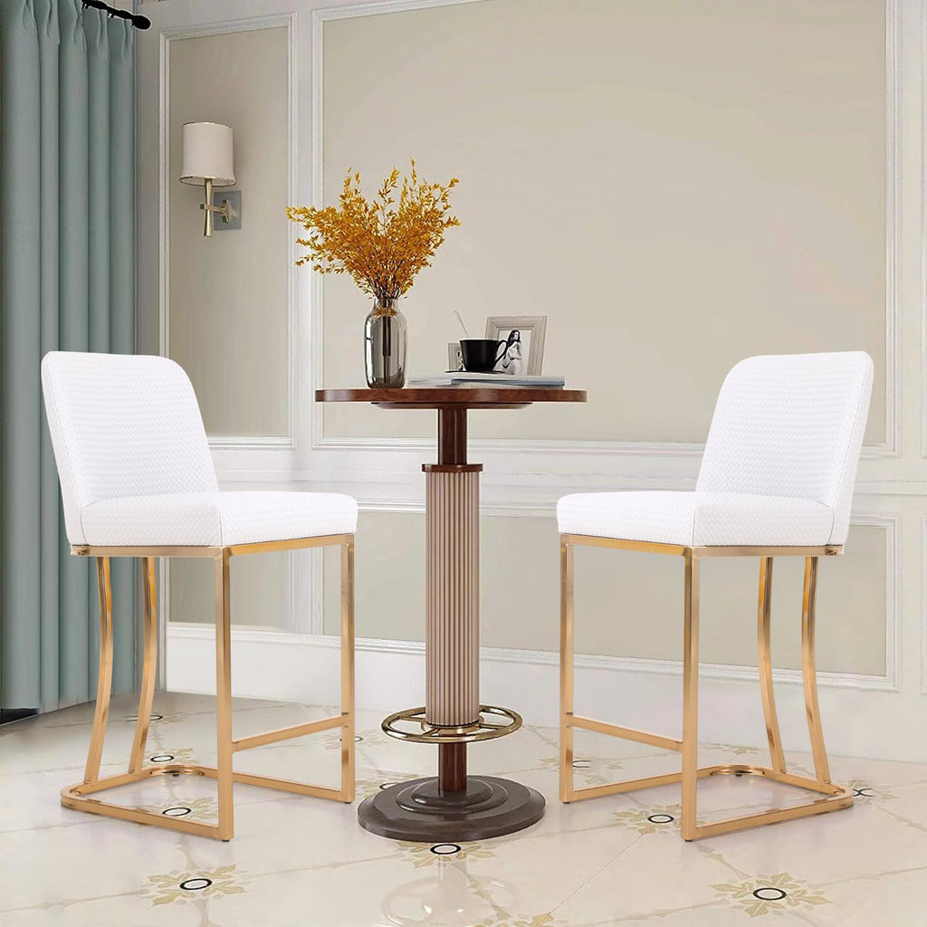 White & Gold Bar Stools, Kitchen Island Barstools, 1PC
