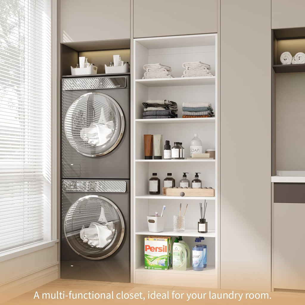 50'' Closet Organizer System with 10 Adjustable Shelves | Modular Closet Open Shelving 15" Deep Wooden Closet Systems