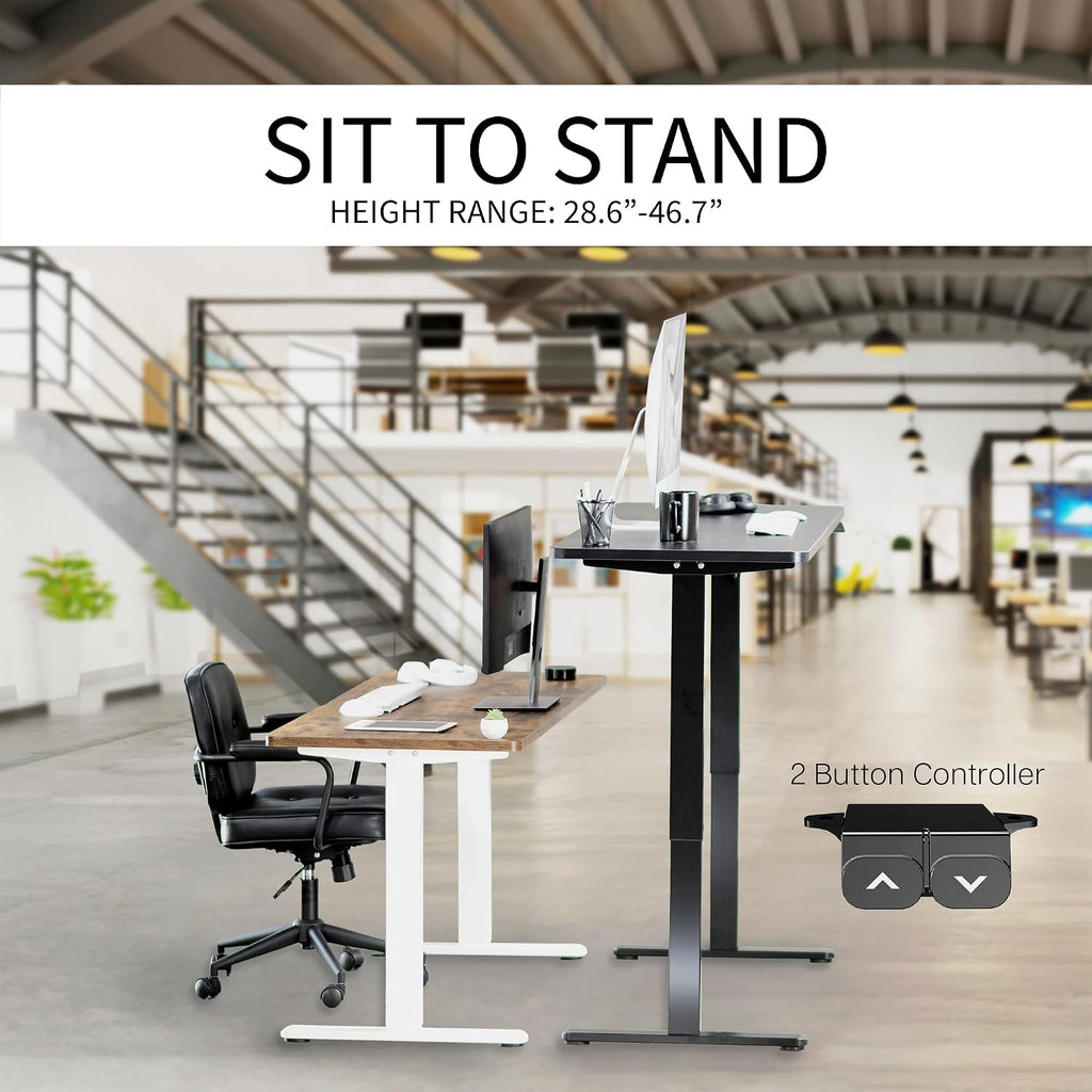 Dark Gray 71 x 30 in Standing Desk, DESK-KIT-0B7G | Electric, Holds 154 lbs, Sit Stand, Height Adjustable, Extra Deep