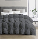 Oversized Queen Comforter 98 x 98 - Hotel Luxury 1 Piece Down Alternative Pinch Pleat Comforter with