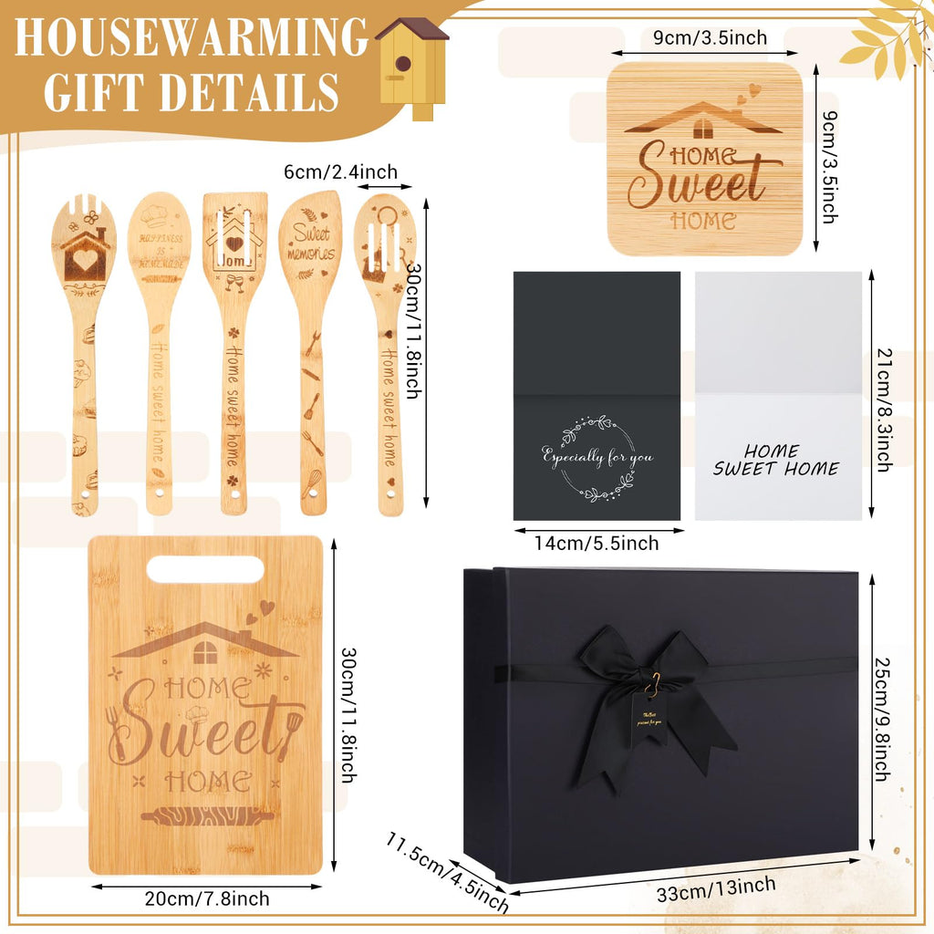 17Pcs Housewarming Gift Basket for New Home, with Bamboo Kitchenware