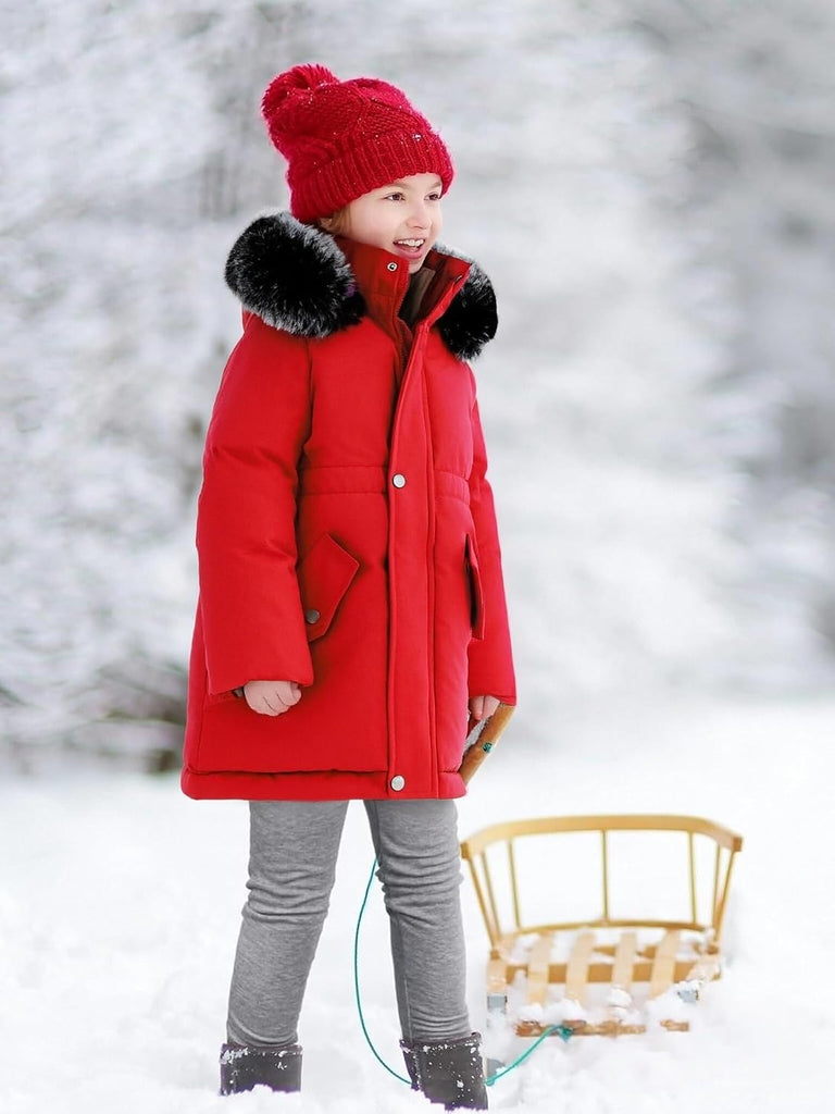 Girl Winter Coat Heavyweight Hooded Puffer Jacket Kid Parka Outwear