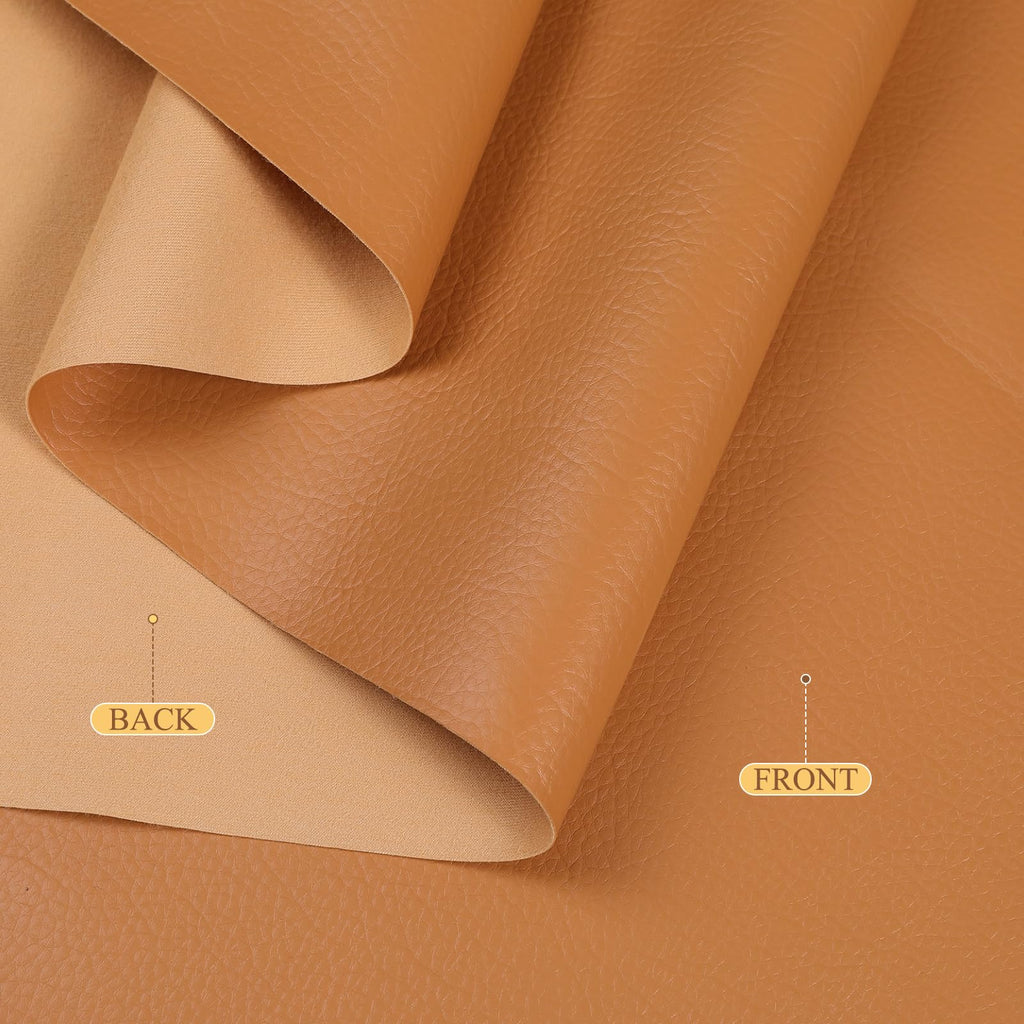 Faux Leather 0.7mm Upholstery Fabric by the Yard 10 Yard Camel