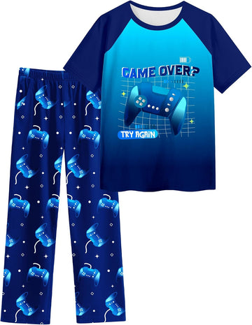 Boys Pajamas Little Big Boys Pajamas Short Sleeves and Pants 2 Pieces Summer Pjs Set Kids Boy Sleepwear