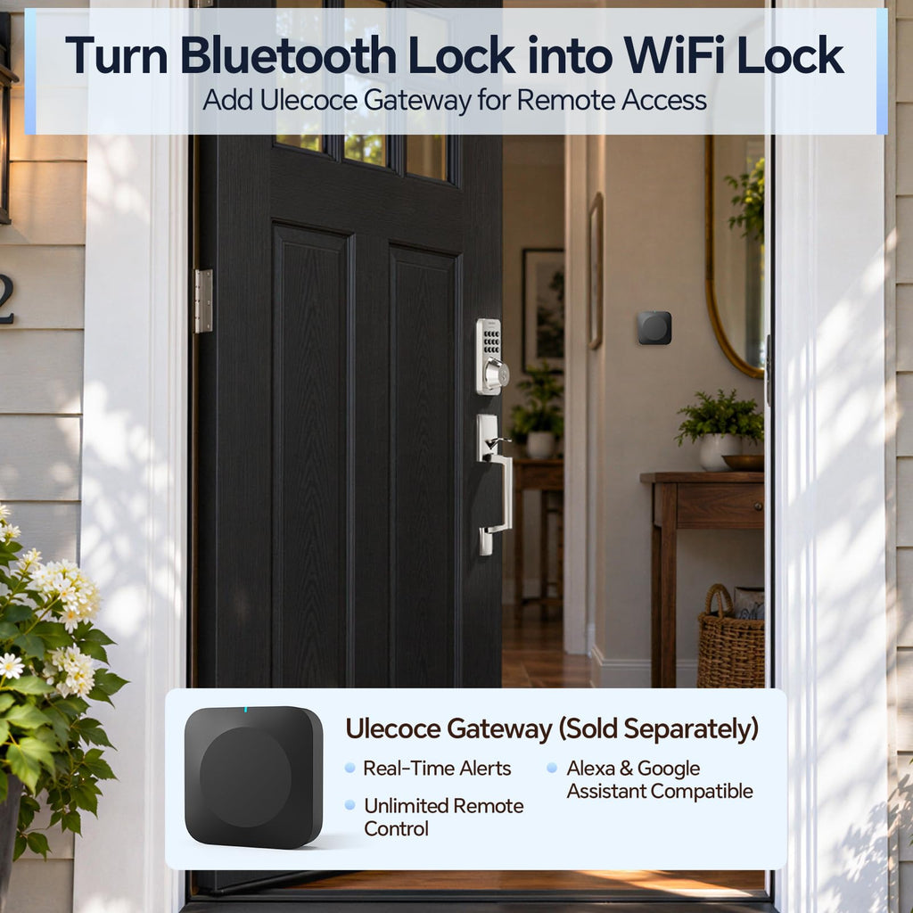 Fingerprint Deadbolt Door Lock for Front Door with Handle