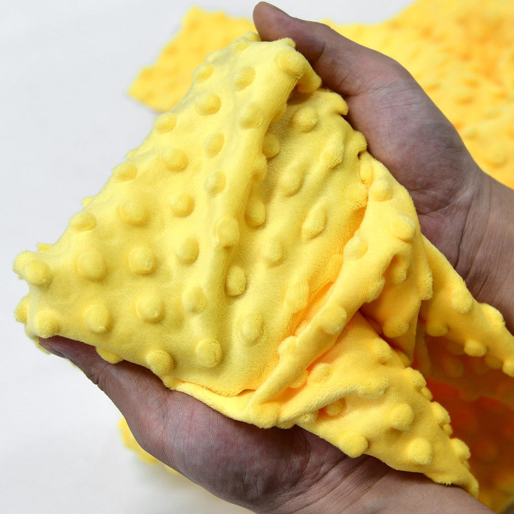 Yellow Minky Dot Fabric, by The Yard, 36"x59"