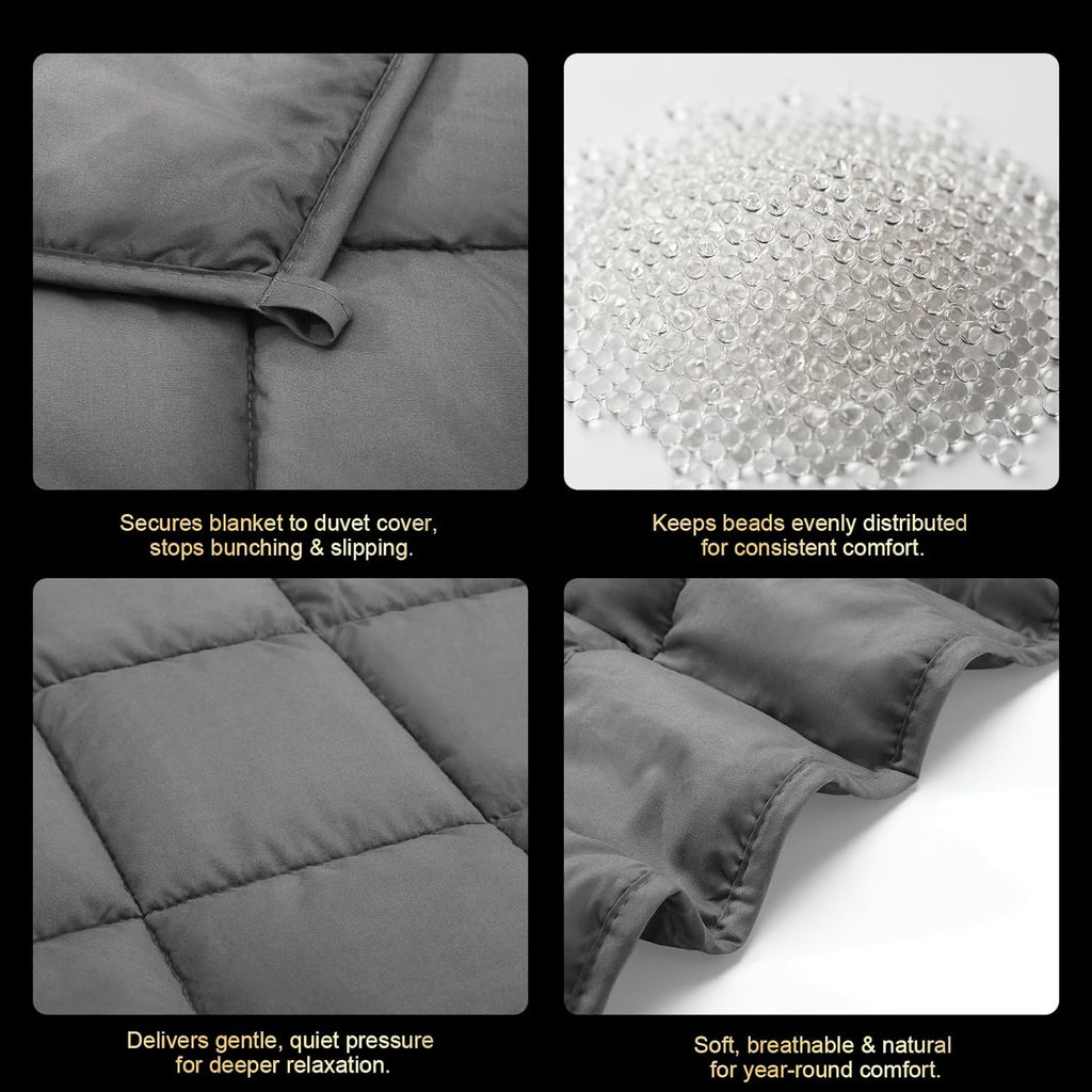 Machine Washable Weighted Blanket for Adults - Heavy Blankets for All-Season Sleeping, Cooling Soft & Breathable with