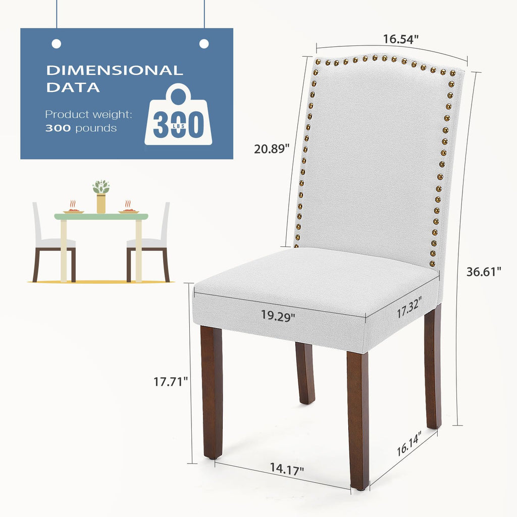 Set of 2, Upholstered Accent Chair, Light Grey