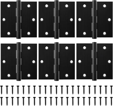 Ball Bearing Door Hinges, 3.5 x 3.5 Inches Square Hinges, Square Corner Stainless Steel, Heavy Duty Door Hinges