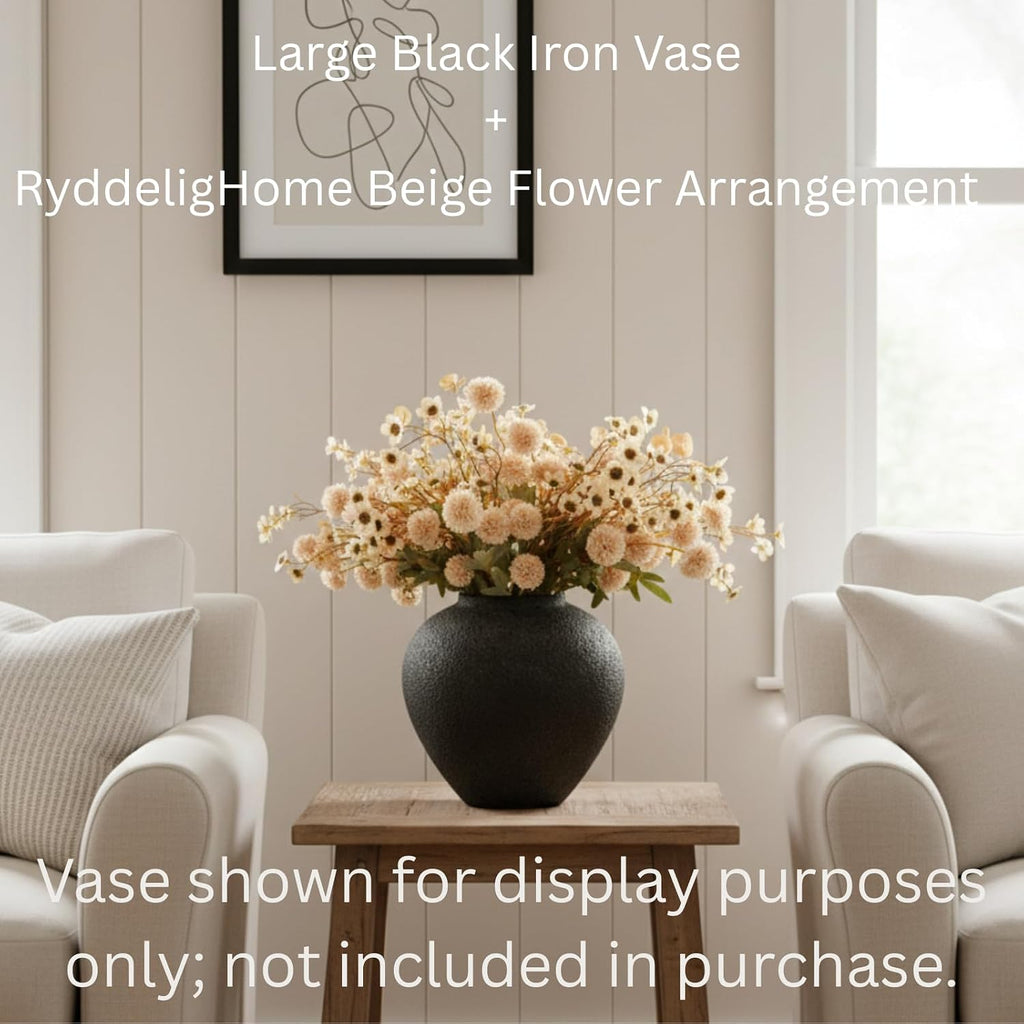 Beige Silk Flower Arrangements Decor, Large Floral Centerpieces For Tables - Set of 22