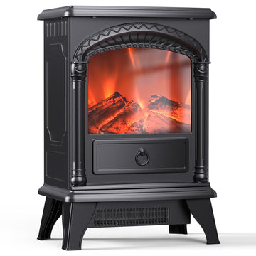 22" Electric Fireplace Stove, 3D Dancing Flames, 1500W/5100 BTU