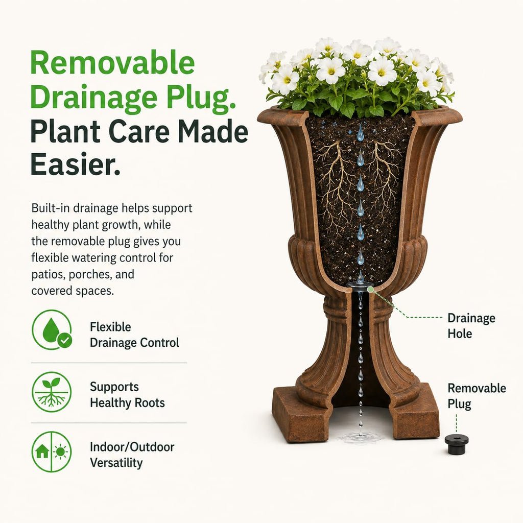 22" Urn Planter | Weathered Grey