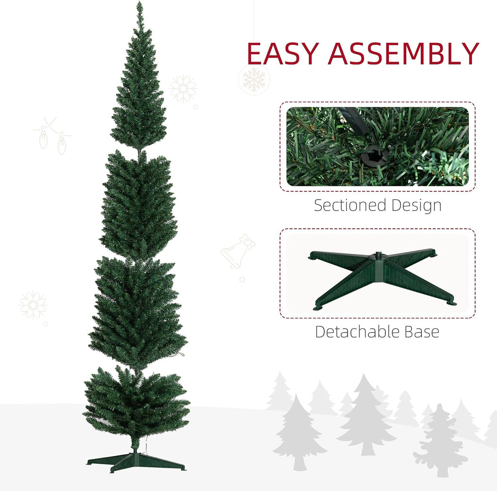 Noble Fir Artificial Pencil Christmas Tree Prelit 8' Green