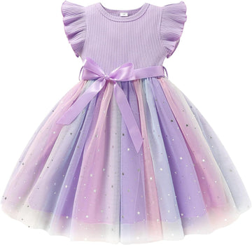 Toddler Girl Tulle Dress Summer Ruffle Sleeveless Baby Girl Fashion Casual Dresses 2