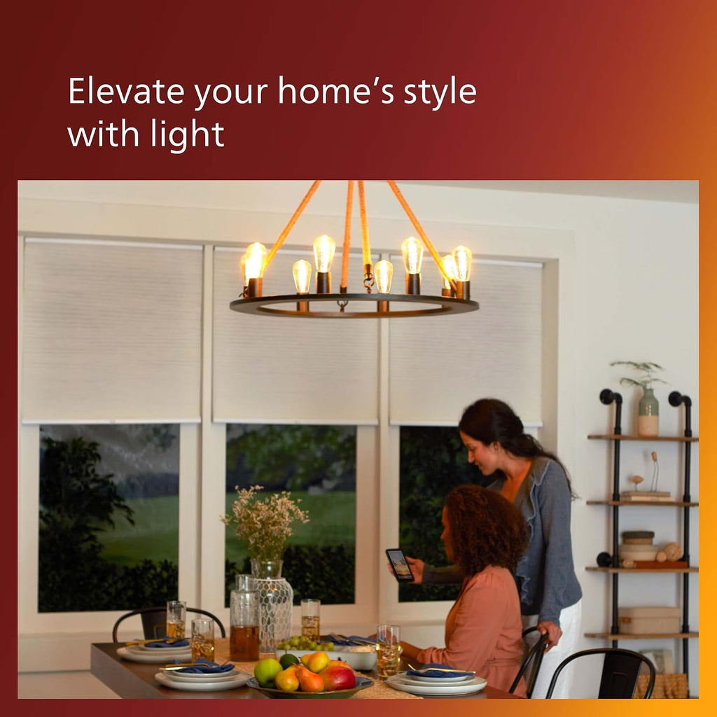 75W ST19 2-Pack Vintage Edison Amber (2000K) 700 Lumen (8.8W = 75W) Dimmable Flicker-Free Light Bulbs