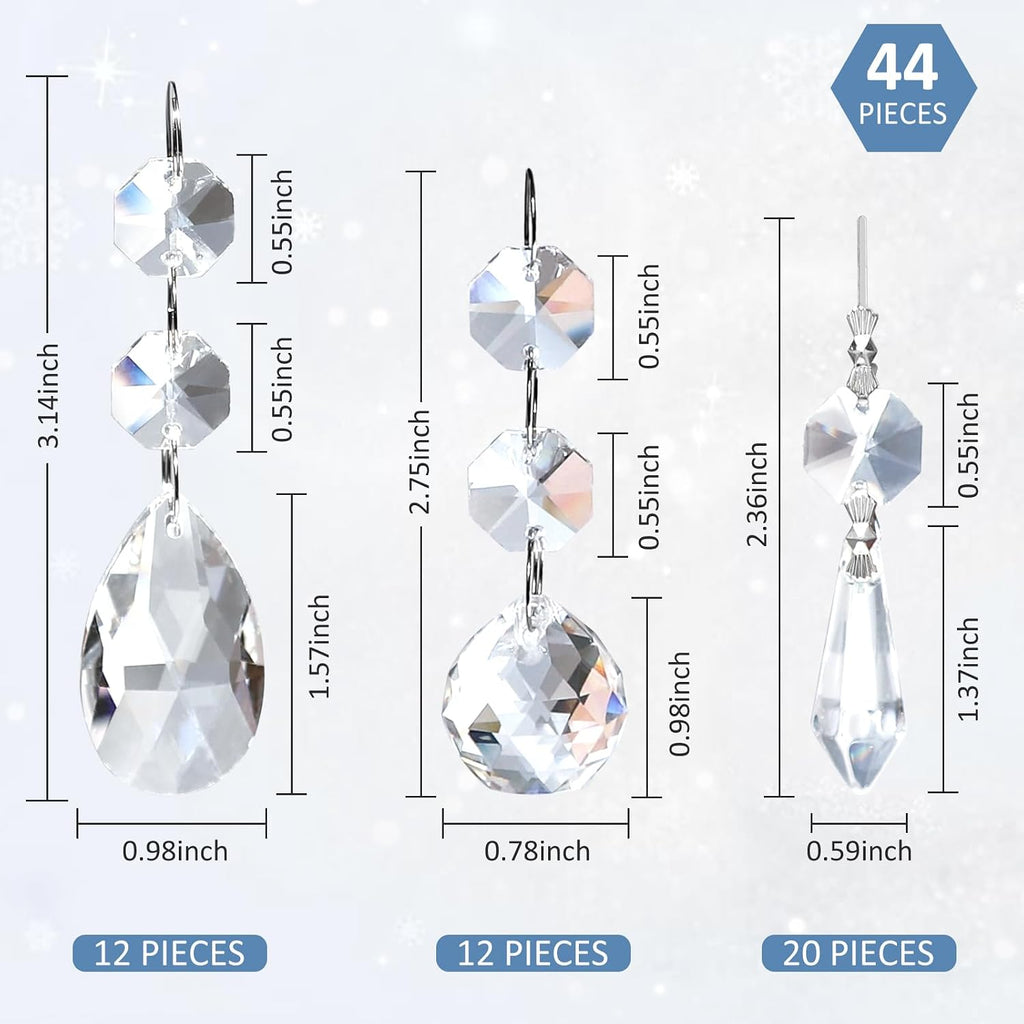 44 Pack Chandelier Crystals Replacement, 20 mm
