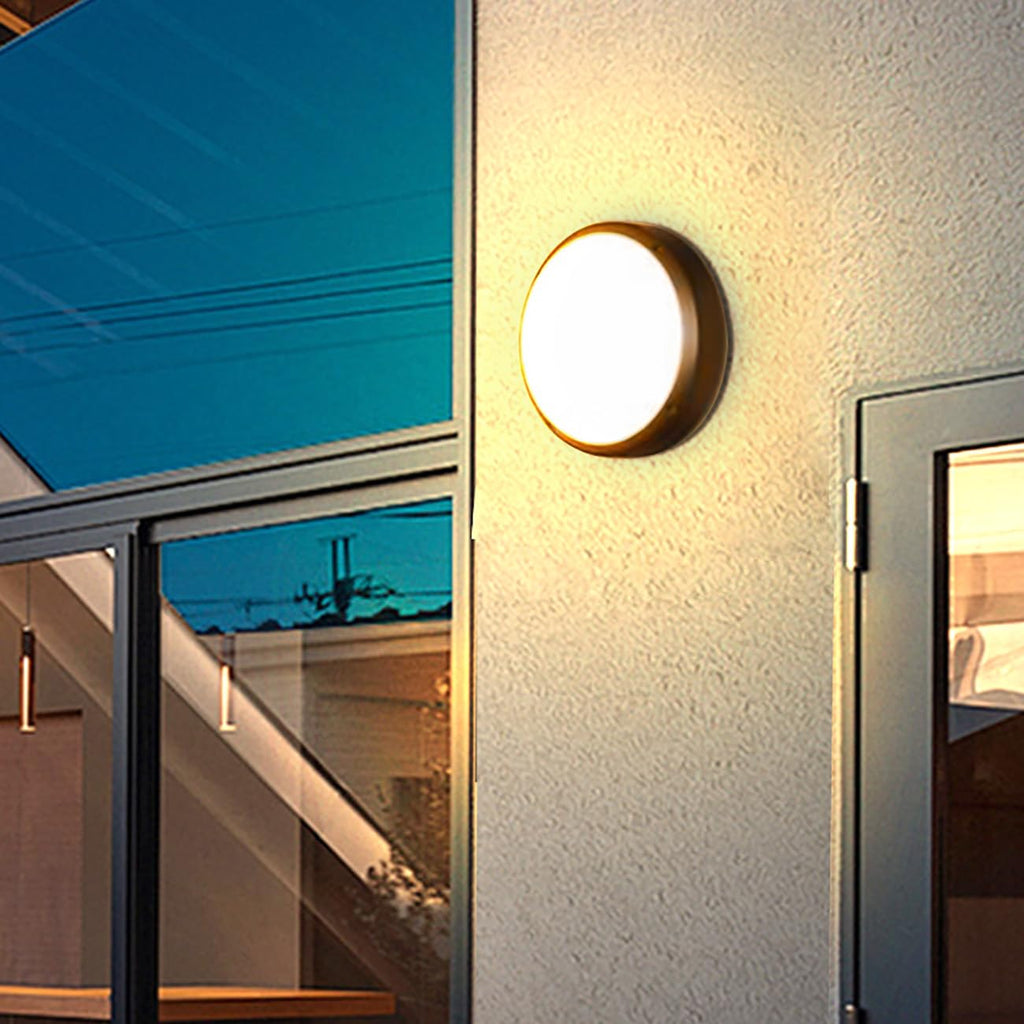 LED Flush Mount Ceiling Light, 8.5Inch Outdoor Wall Lights, IP65 All Aluminum Sealed Damp, 3000k, 15W Round Modern Simple