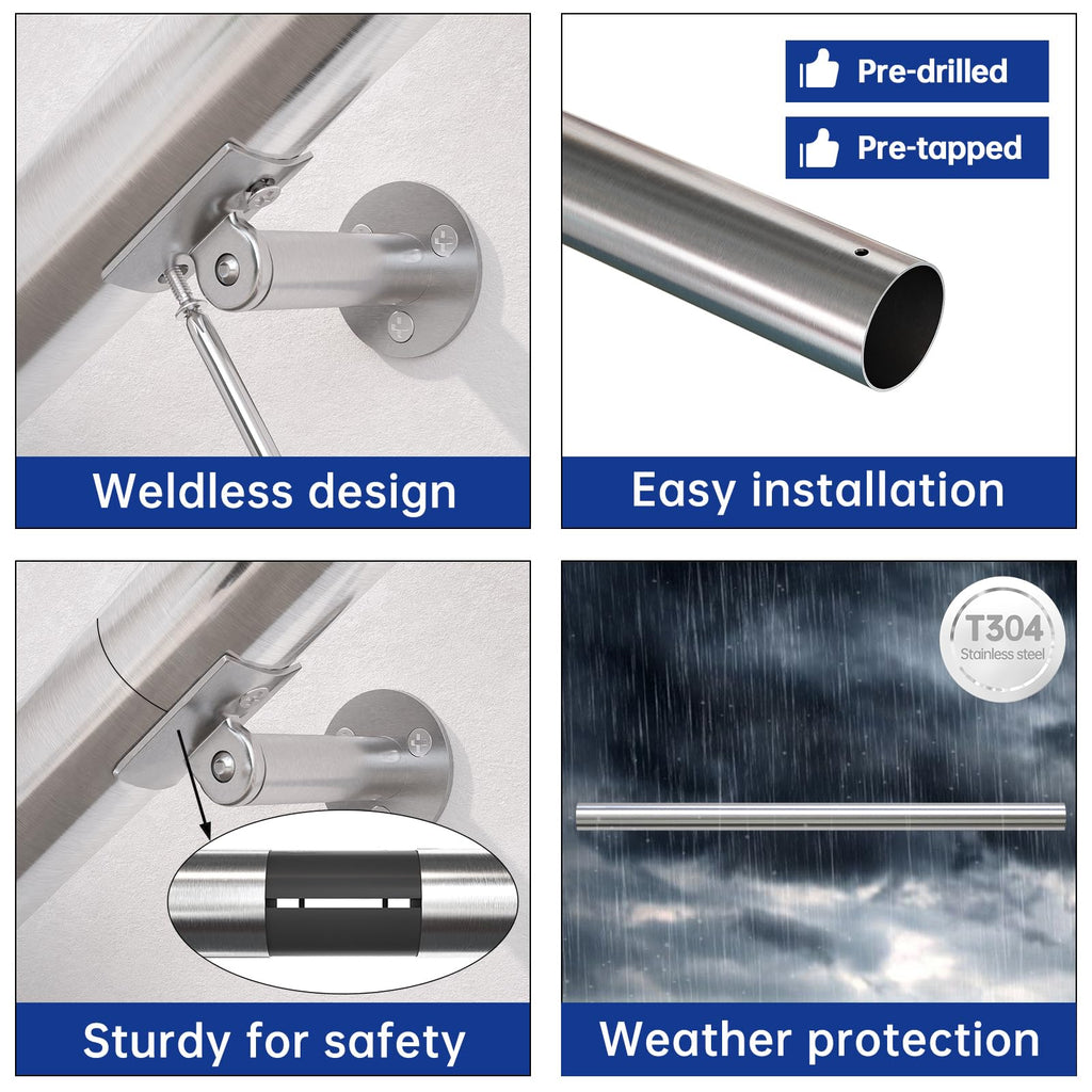 10FT Stainless Steel Pipe Handrail 2