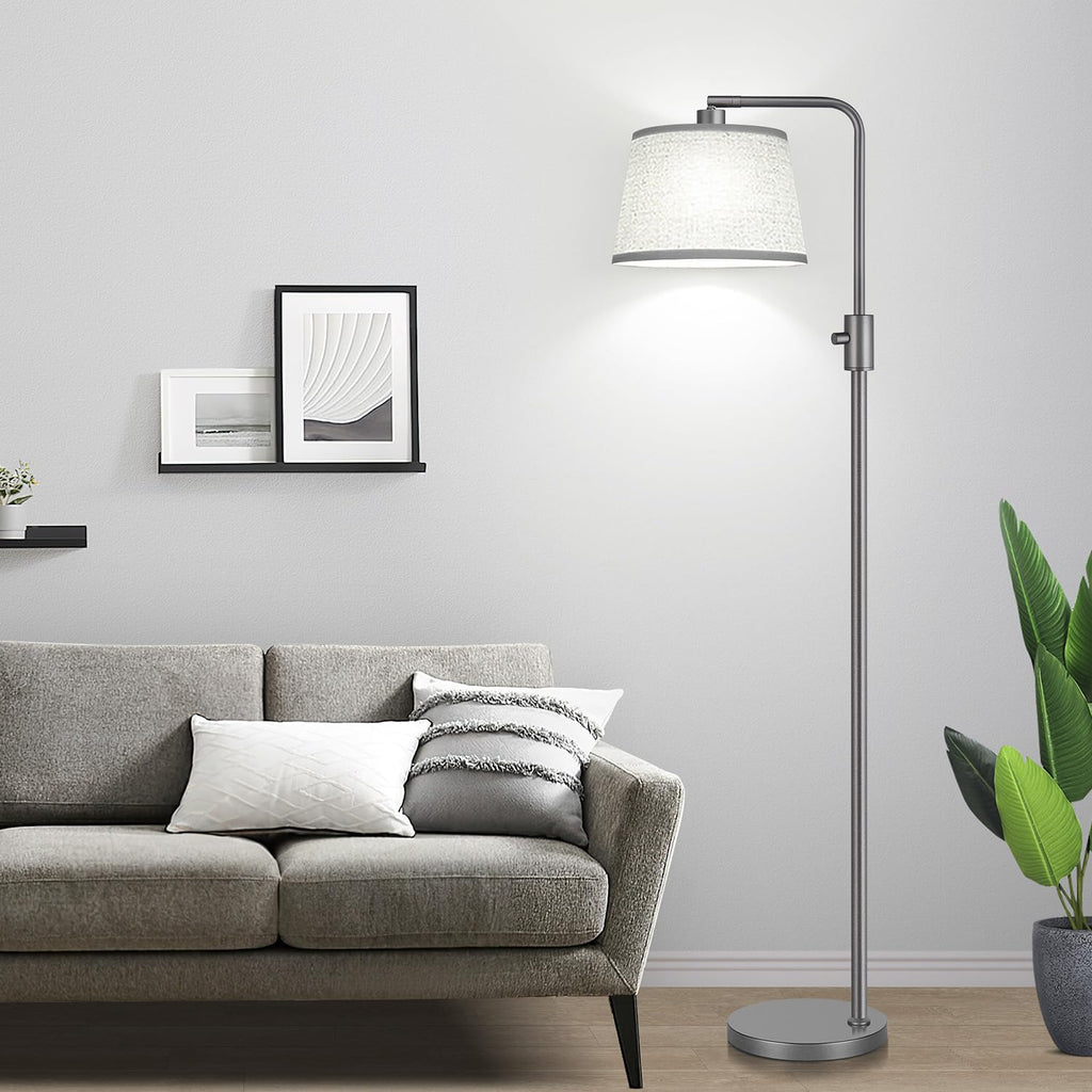 Dimmable Floor Lamp, 1000 Lumens LED Edison Bulb Included, Arc Floor Lamps Modern Standing Lamp with Linen