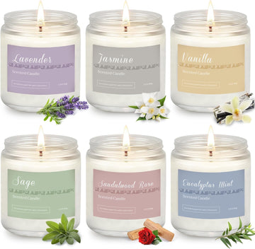 Scented Candles Gift Set for Women, 6-Pack Aromatherapy Candles - Set of 6