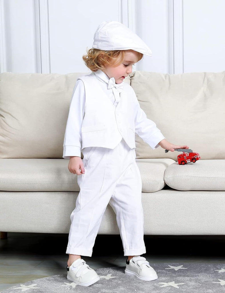 Baby Boy Suit -, Shirt, Pants, Vest, Hat, Bowtie, Suspender