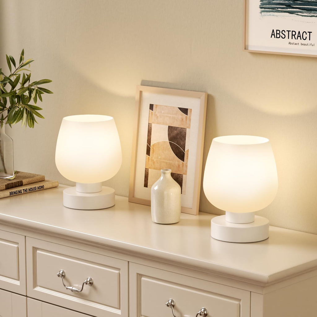 Small Touch Table Lamp for Nightstand, 3 Way Dimmable Bedside Lamp