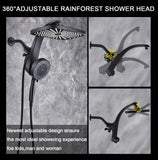 High Pressure Rain Shower Head: Upgrade Shower Heads with Handheld Spray Combo with Fixed Showerhead and 10 Sprays