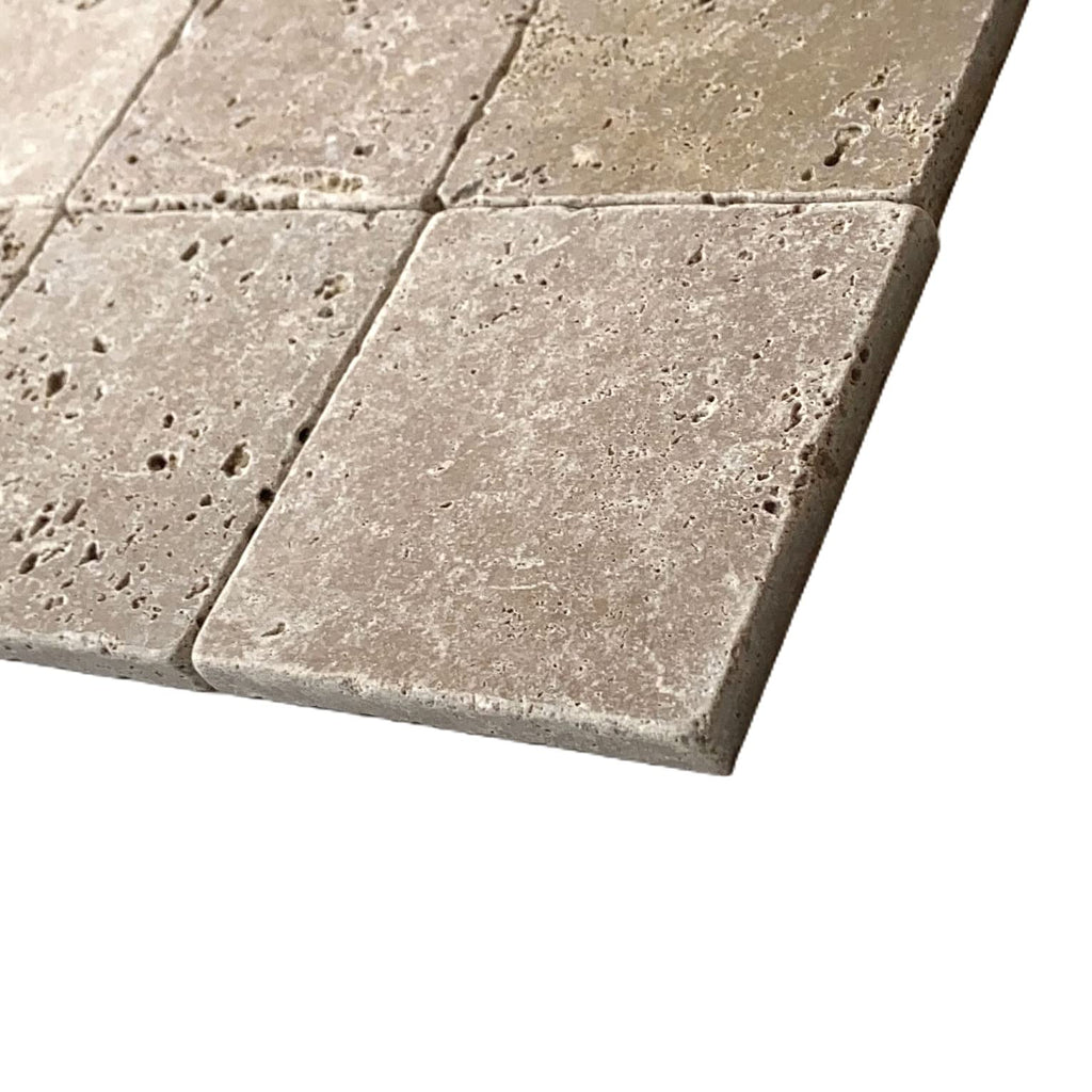 Noce 4x4 Tumbled Travertine Tile Floor Backsplash 9 Piece Pack