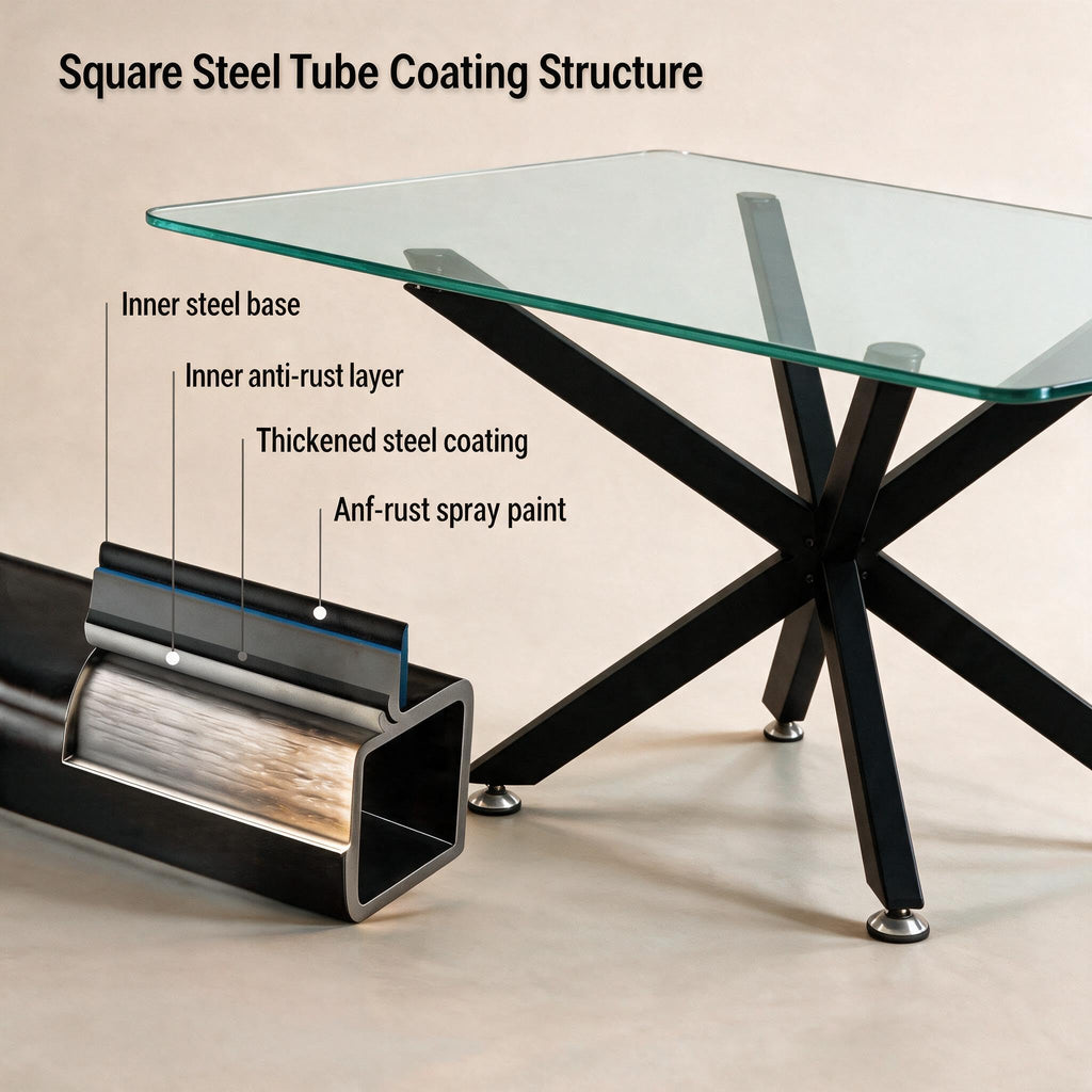 28 Inch Metal Dining Table Base, 1200 LBS Load Suitable for Glass Tops