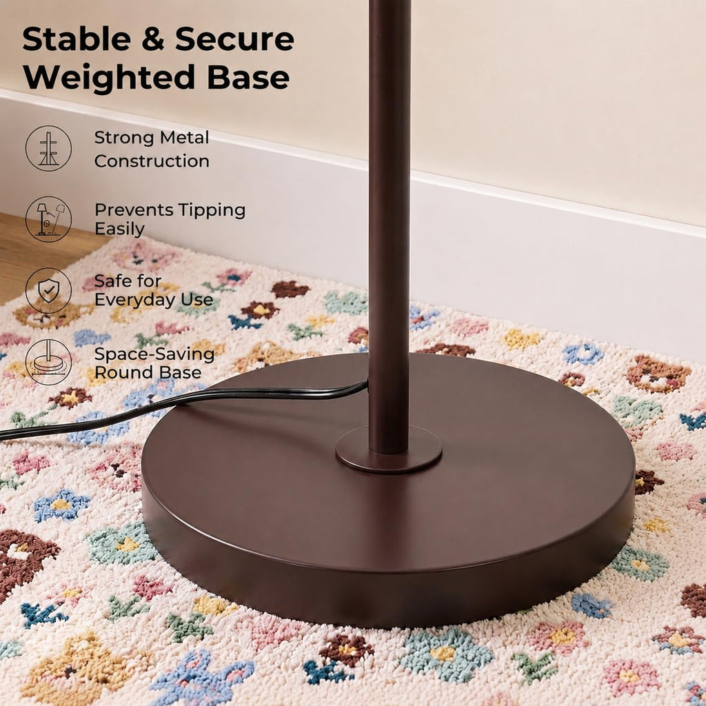 Floor Lamp for Classroom with Linen Shade 61.8" Modern Floor Lamp Foot Pedal Switch Minimalist Design for School