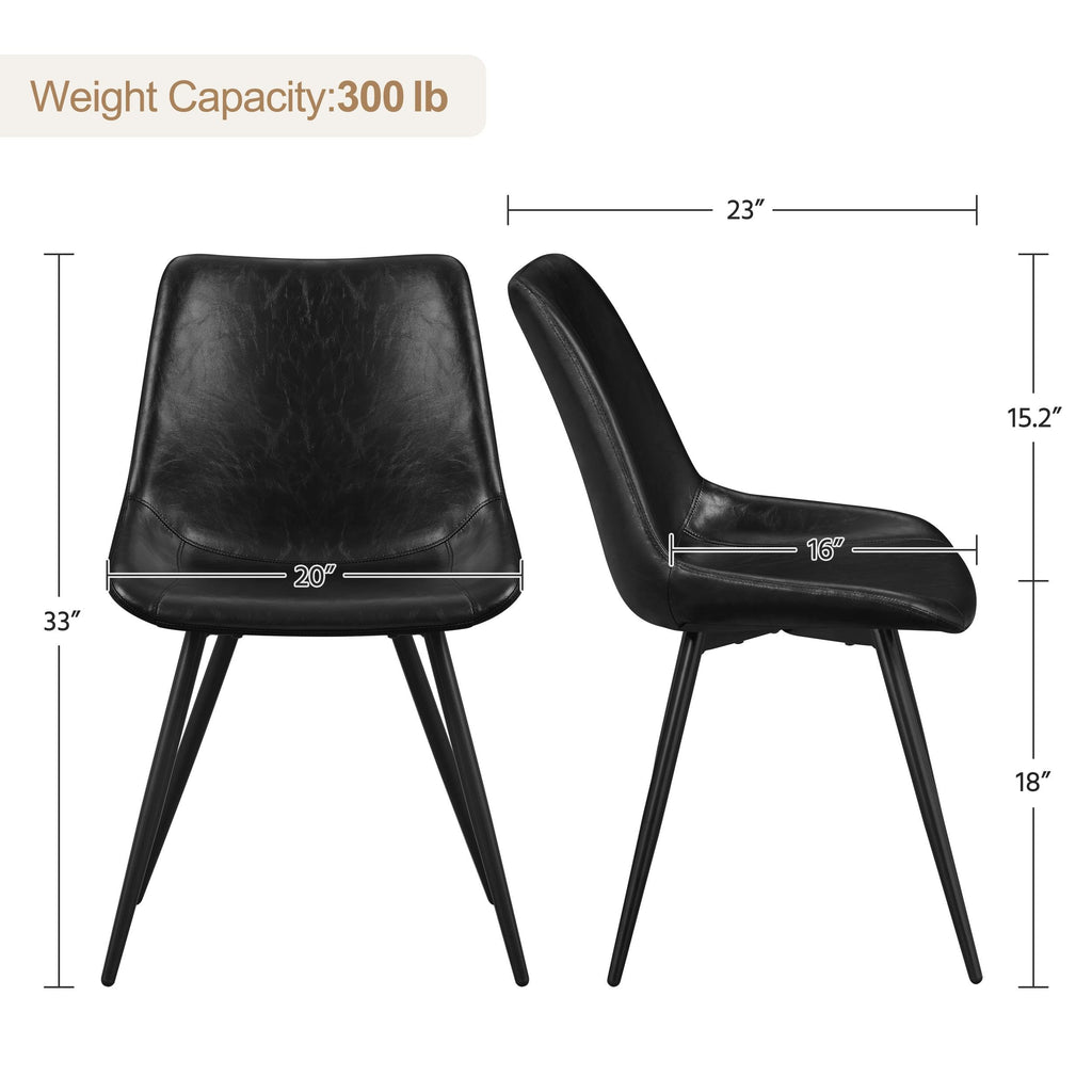 Dining Chairs Set of 4 Mid Century Modern Kitchen Chairs Black