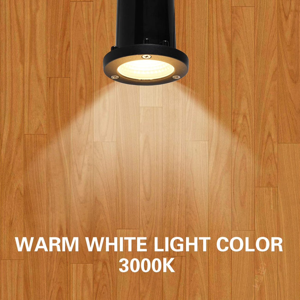 5W Well Light,12-24V LED In-Ground Low Voltage Landscape Light with Connectors, IP67 Waterproof Landscape