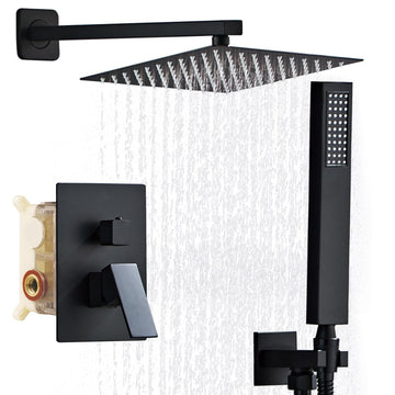 Shower Faucet Set 10 Inch, Matte Black Shower System