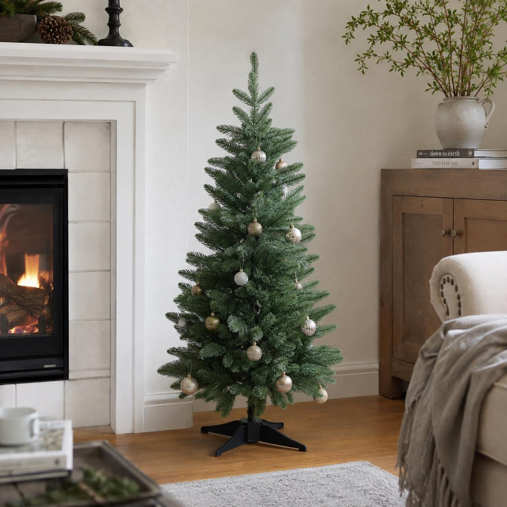4FT Artificial Small Christmas Tree Realistic Mini PE Decor