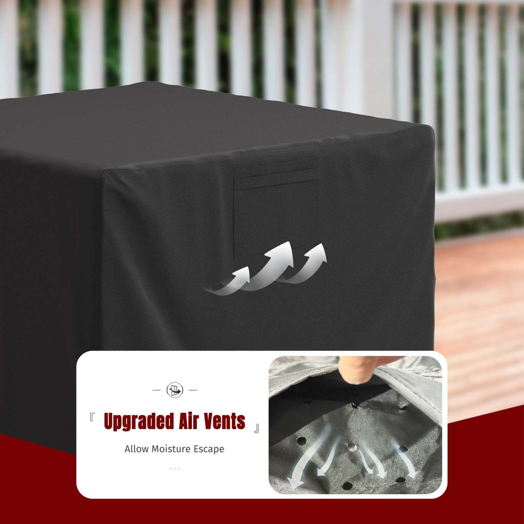 32 Inch Fire Pit Cover Square, Fits for 28-32 Inch Outdoor Fire Pit Table, Waterproof Layer & Double Stitching with