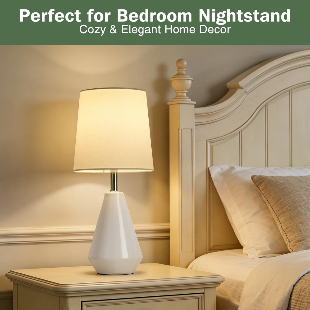 15.5" Small Table Lamp Set of 2, 3 ColorTemperatures