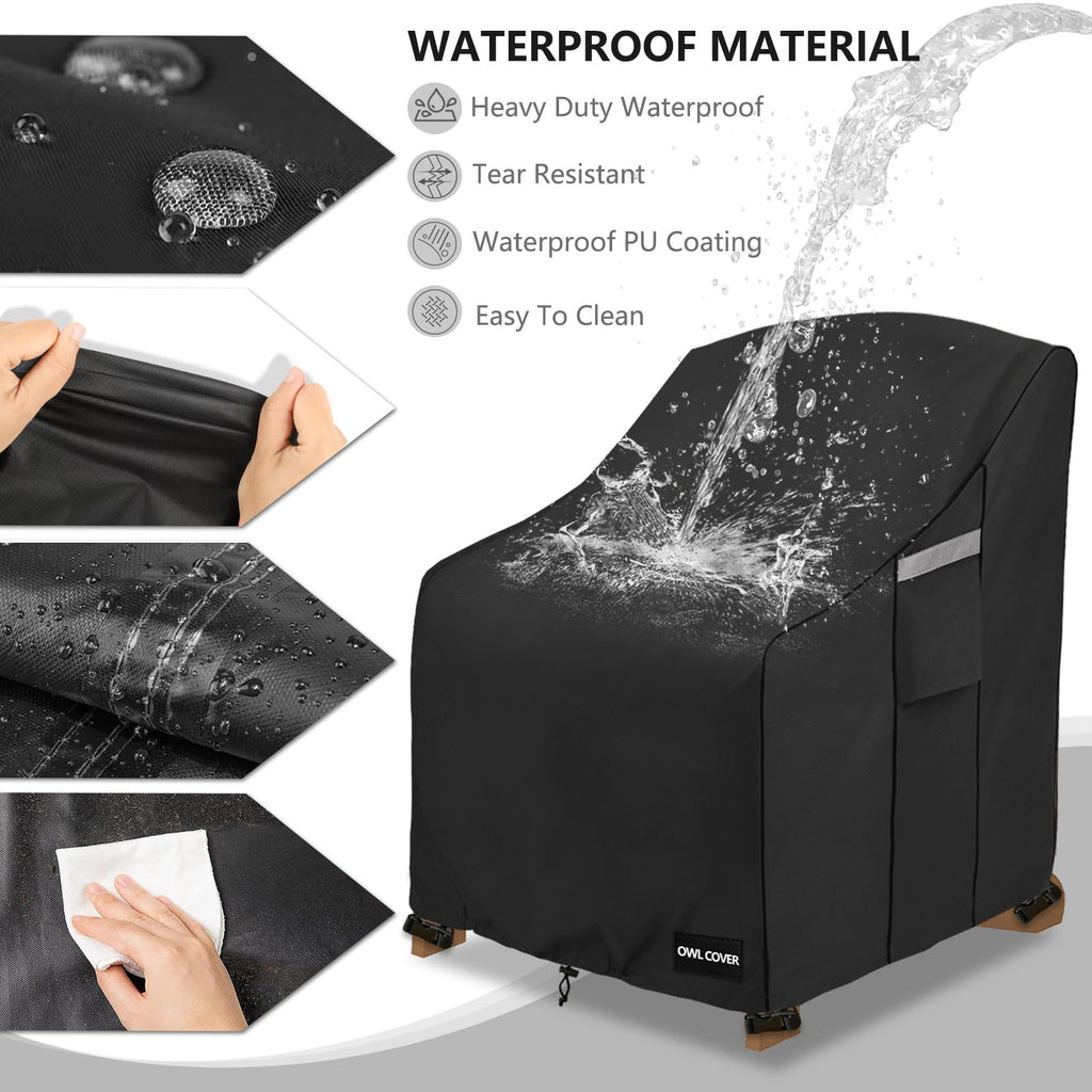 Outdoor Chair Covers 37"W x 40"D x 36"H, 600D Heavy Duty Waterproof Patio Chair Cover, Outdoor Furniture Covers for