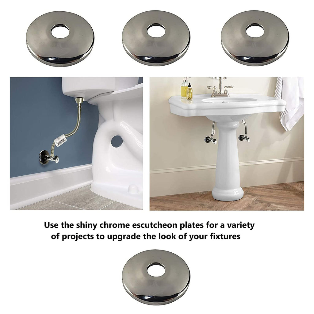 1/2" Escutcheon Plate Pipe Wall Cover, 10 Pack