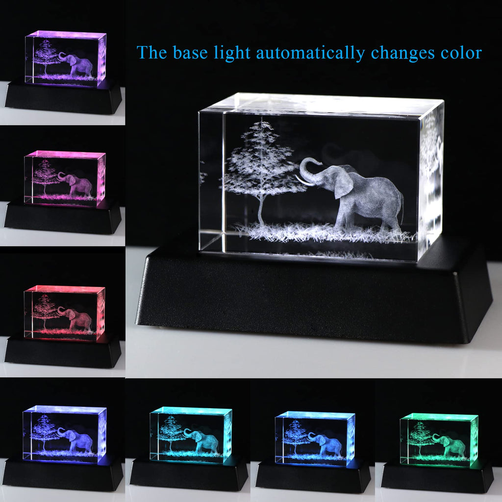 3D Crystal Elephant Decor Stuff Figurines Statue Gift for Elephant Lovers, Mother Day Birthday Gifts for Mom Mother