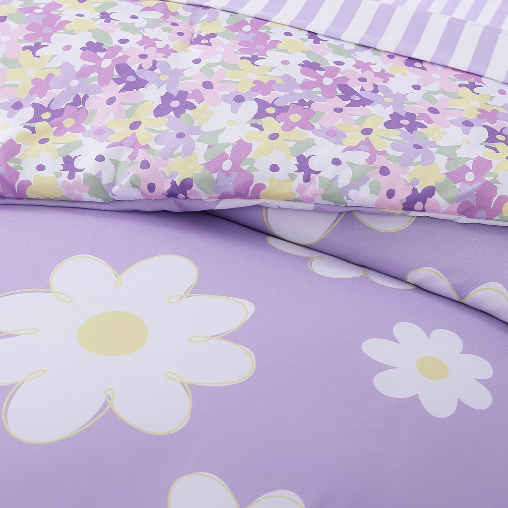 Twin XL Comforter Set for Girls, Daisy Kids Bedding Set Reversible with Cute Floral, All Season Bed in a Bag Dorm 5