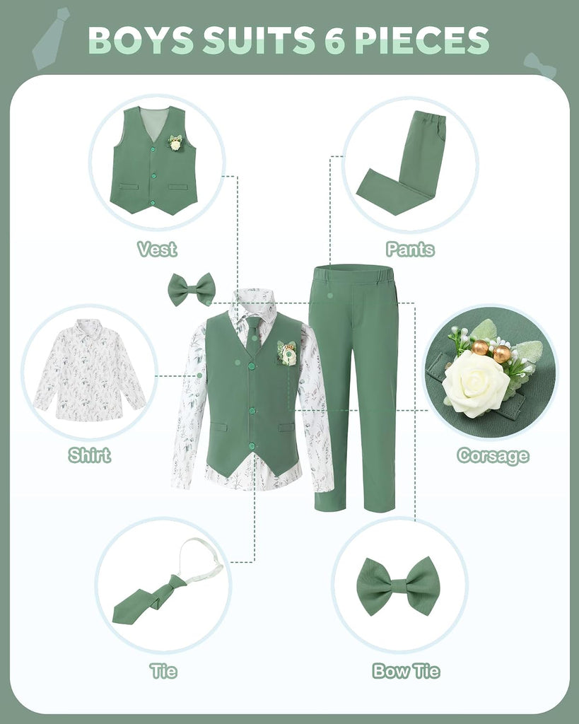 Toddler Boys Suits Clothes Dress Boys Gentleman Wedding Suit Outfits Piece Vest Pants Set