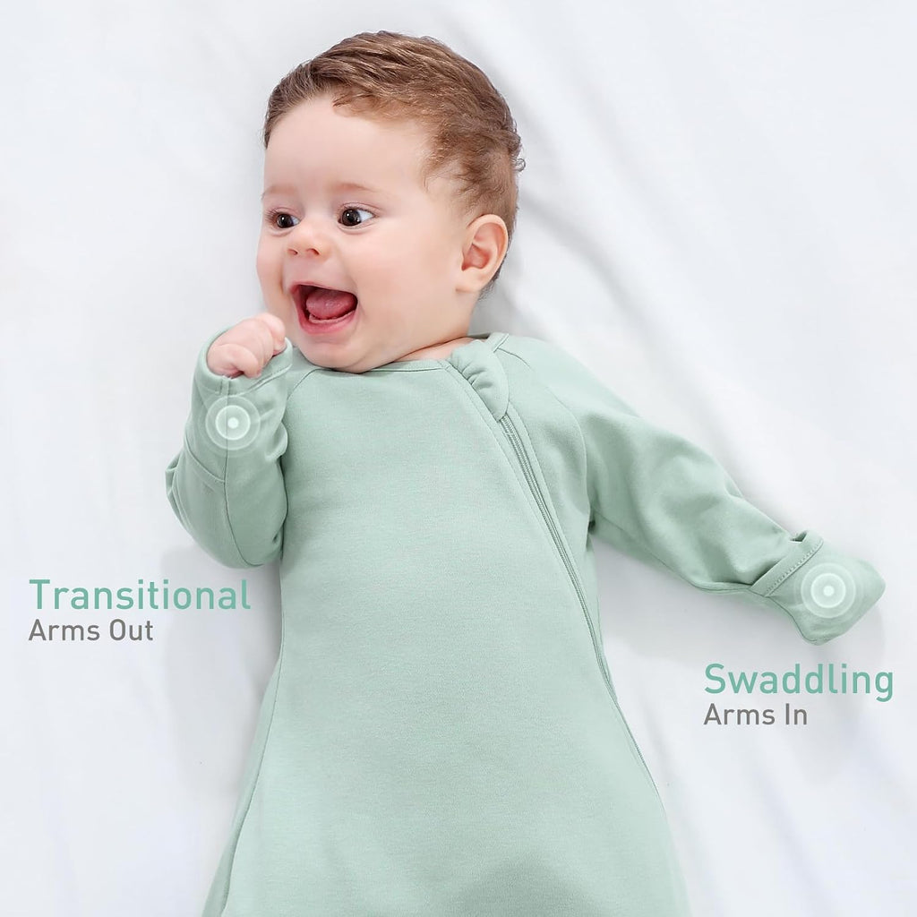 Organic Cotton Transitional Baby Swaddle Sleep Sacks Soft 2 Pack